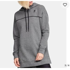 Under Armour Women's Rival Fleece hooded‎ Sports Gray large EUC